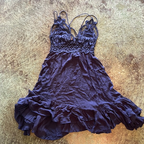 Free People Adela Slip dress in navy blue - Picture 2 of 2